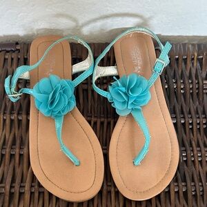 Personal Identity - Turquoise T-Strap Sandals
